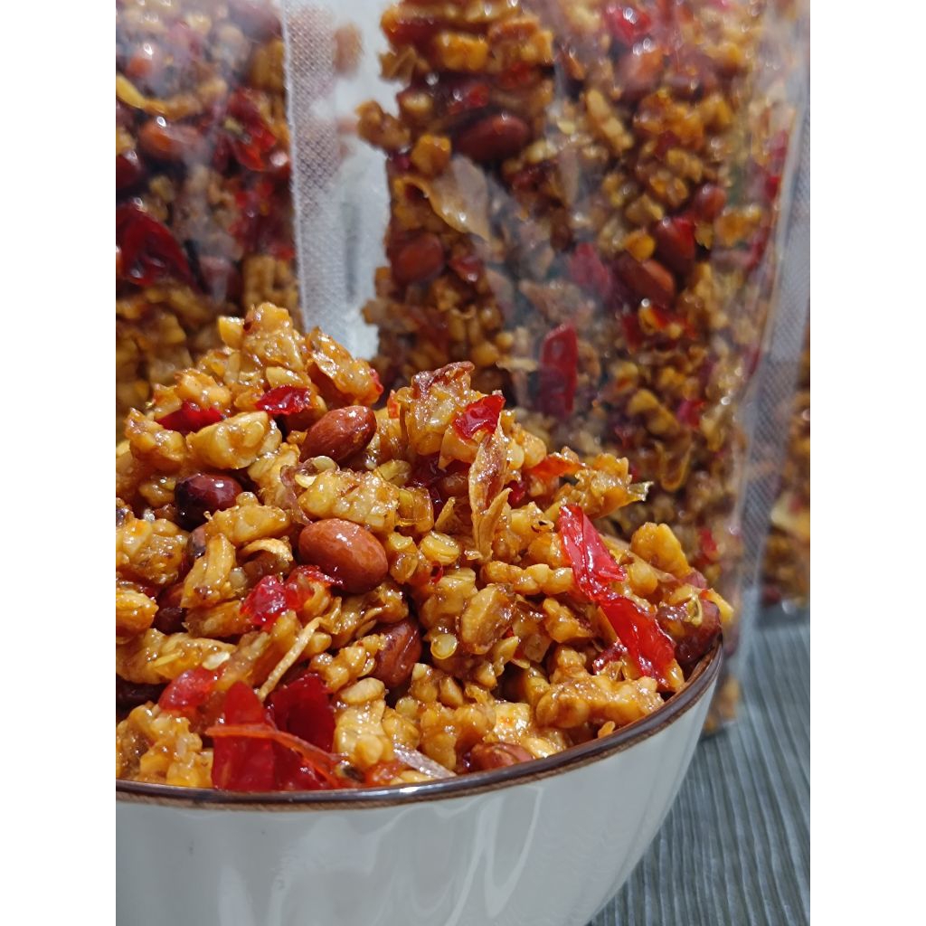 

sambel tempe kacang, tempe teri, tempe original