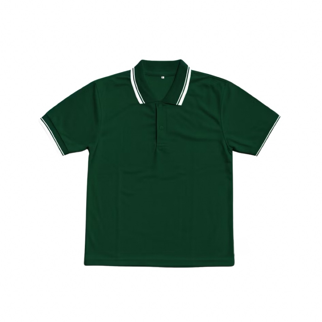 compolostyle:kaos shirt unisex polos Hijau botol stripe/list,kaos kerah lengan pendek