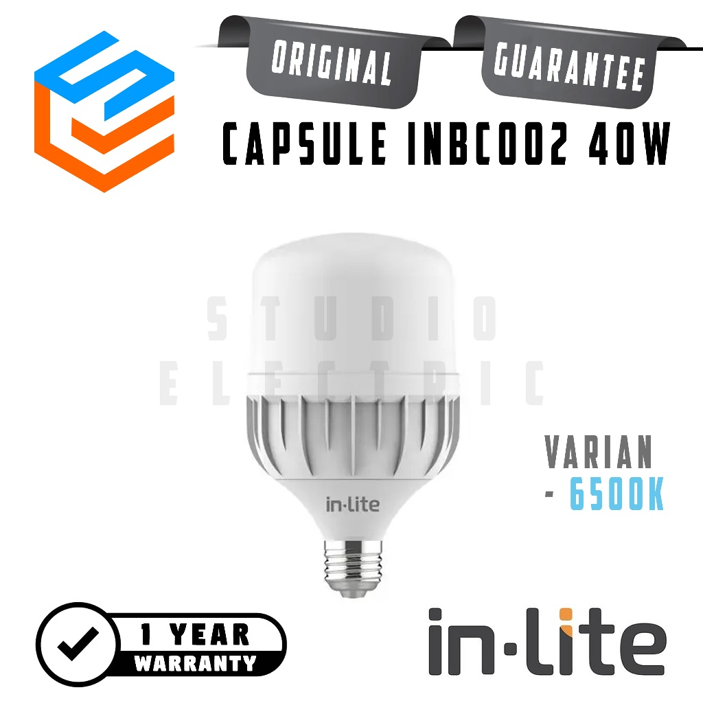 Inlite INBC002 LED Bulb Capsule Lampu Bohlam 40W Putih E27 - In-Lite 40 W 40Watt 40 Watt