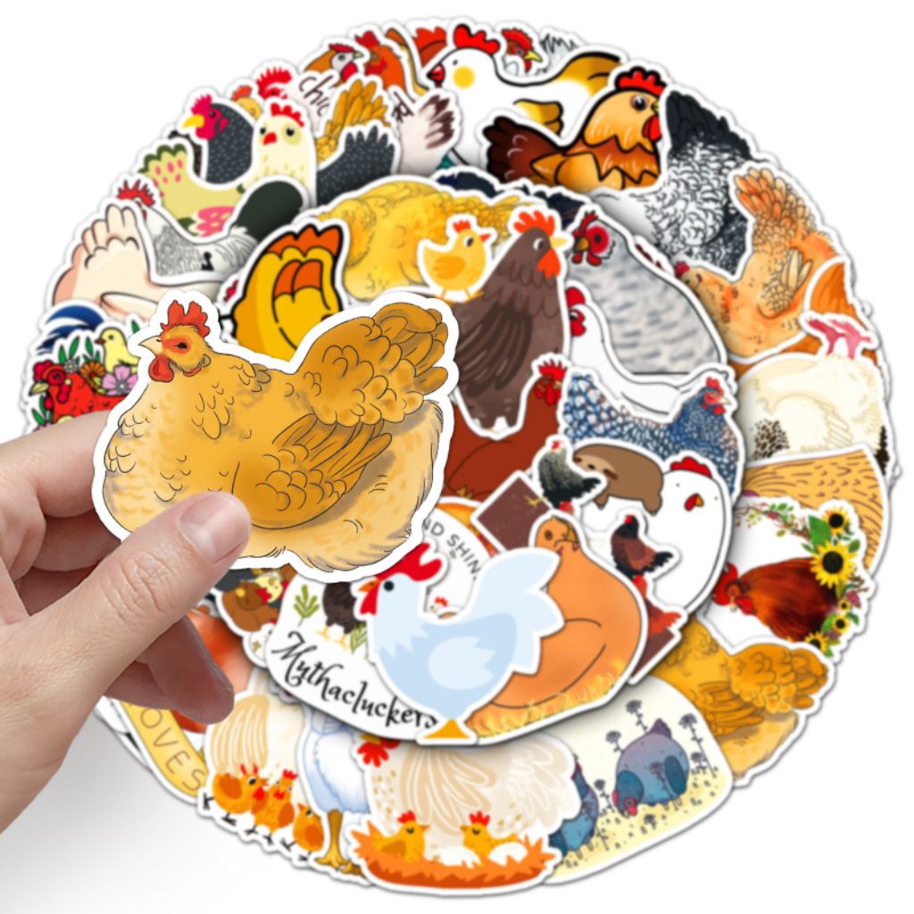 

[50 Pcs] DECO STICKER | STICKER DIY | JURNAL AESTHETIC [DS-227] AYAM Animal Hewan Karakter Cartoon Sticker Koper, HP Laptop Tumbler Komputer