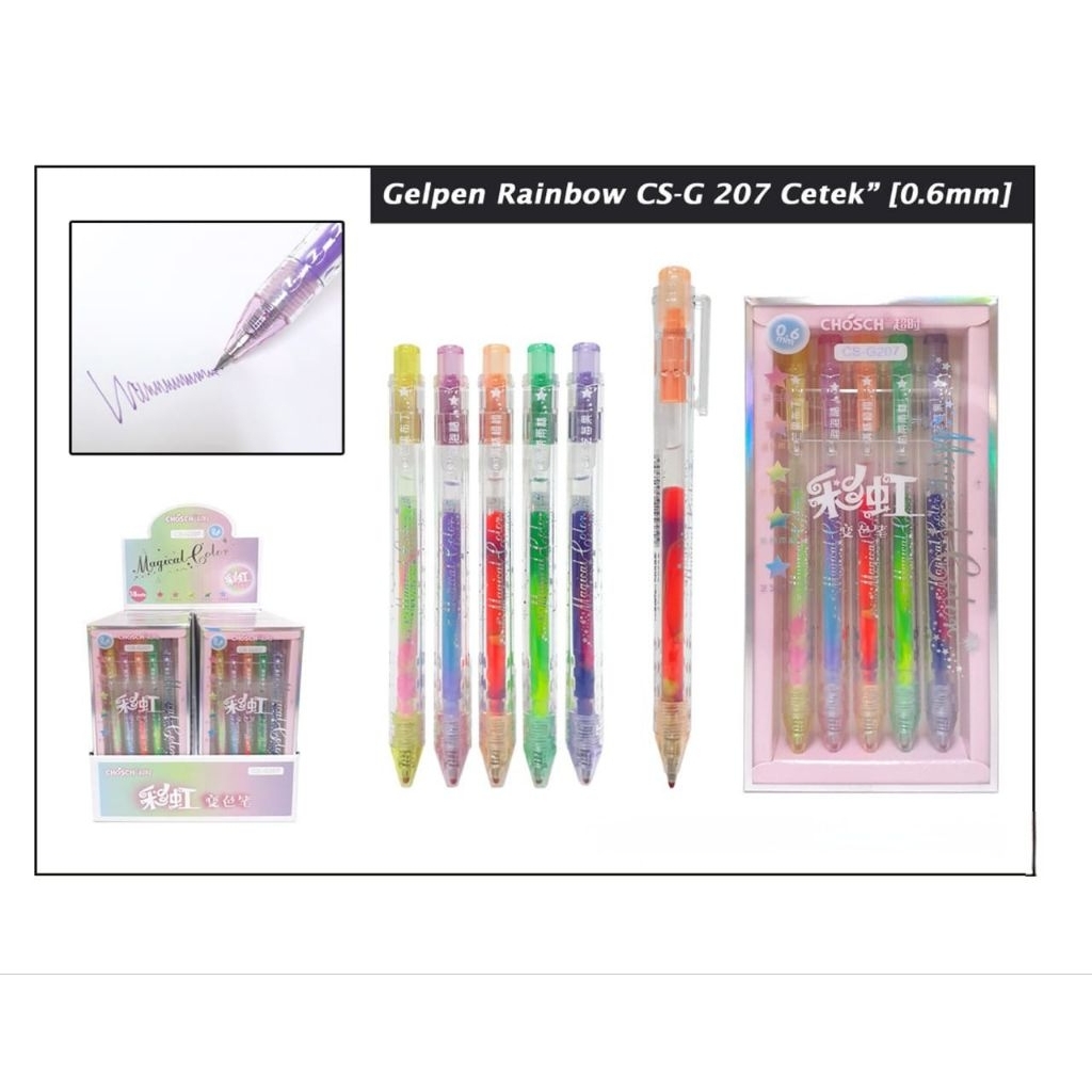 

Pena Gel Cetek Chosch Rainbow 5W CS-207 0.6mm