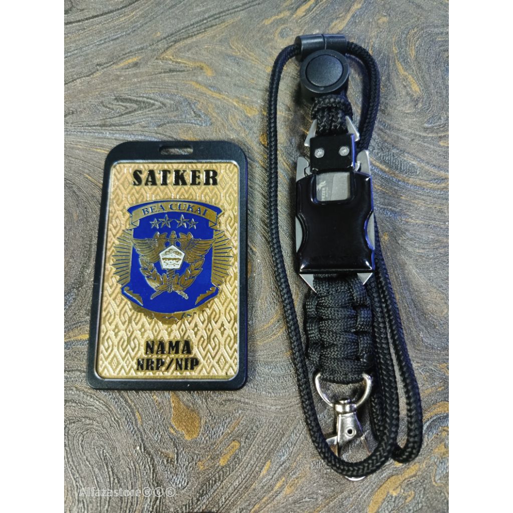 

lencana plat id card holder lanyard custom logo bea dan cukai