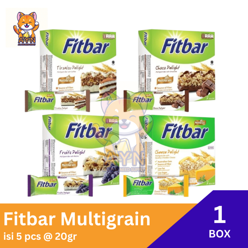

FITBAR Multigrain Snack Bar 20 gr [ 1 box isi 5 pcs ]