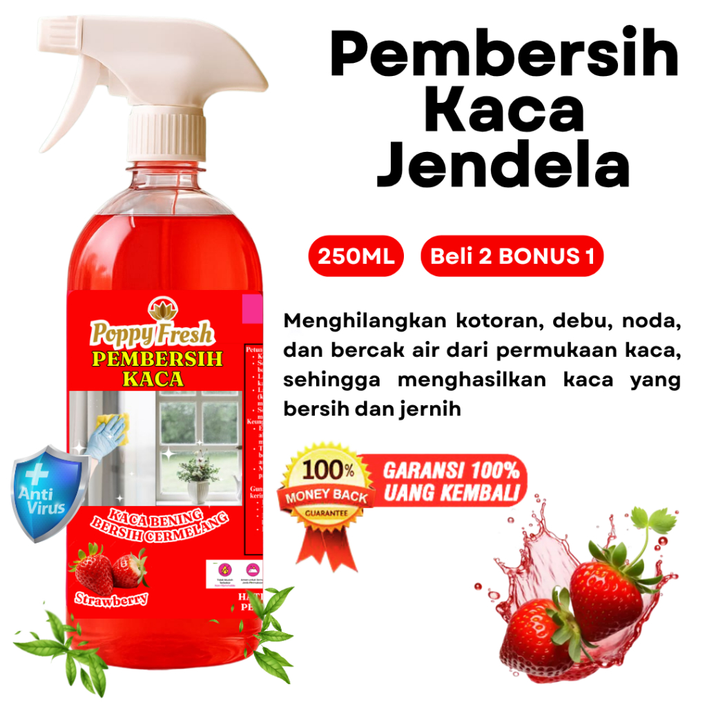 Pembersih Kaca Jendela Anti Debu Jamur Cairan Pembersih Kaca Pembersih Kaca 250ml Pembersih Aroma