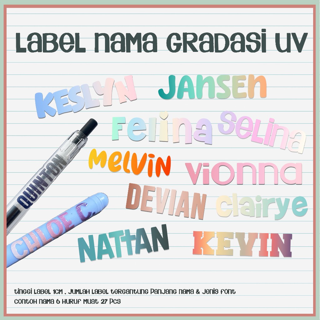 

Sticker UV Label Nama Timbul High Quality