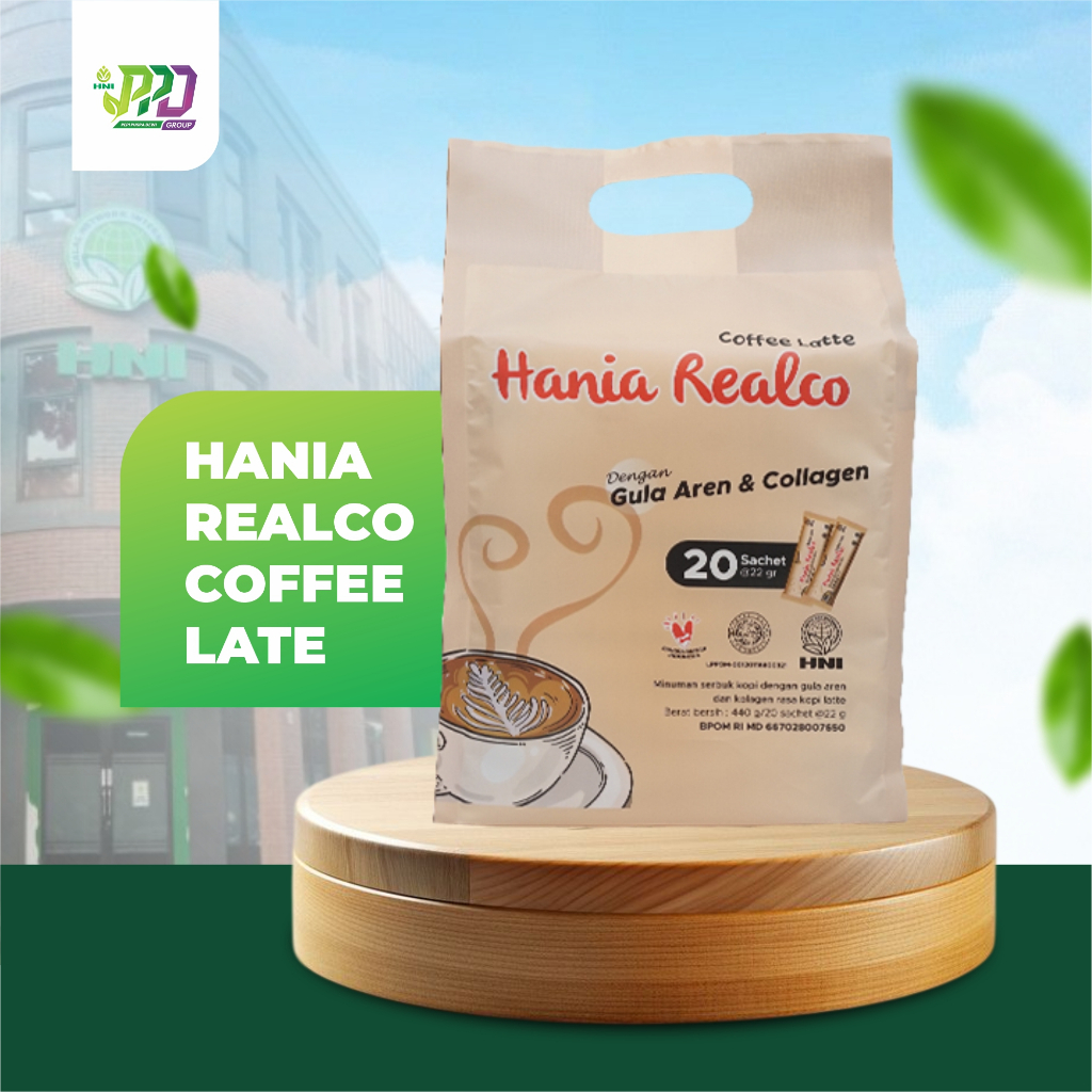 

Hania Realco Coffee Latte – Minuman Kopi Latte dengan Gula Aren & Collagen Isi 20 Sachet