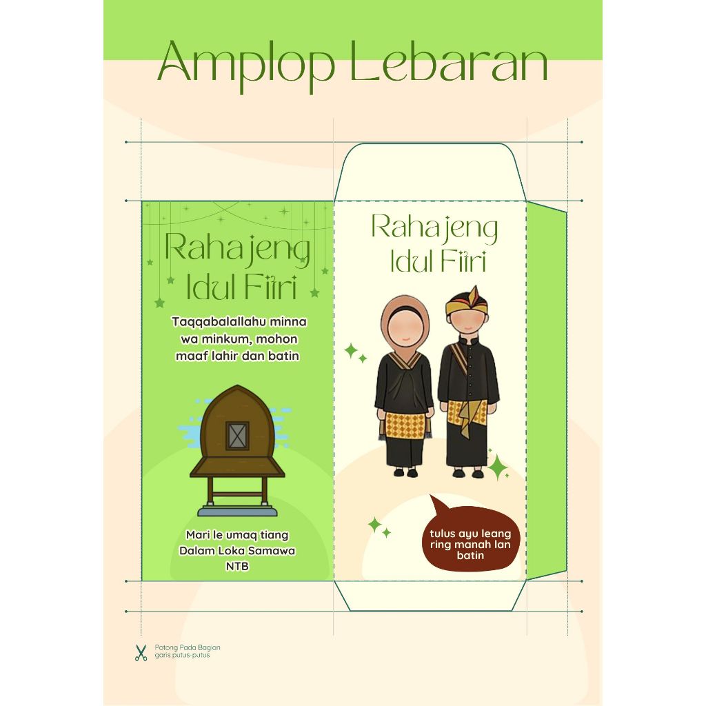 

(LOMBOK) AMPLOP LEBARAN SERI ADAT (ISI 100)