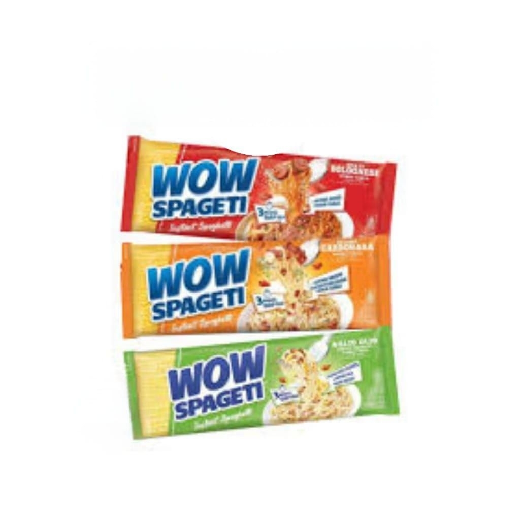 

Wow Spagheti Instant Carbonara 88gr/Aglio Olio 75gr/Bolognese 84gr