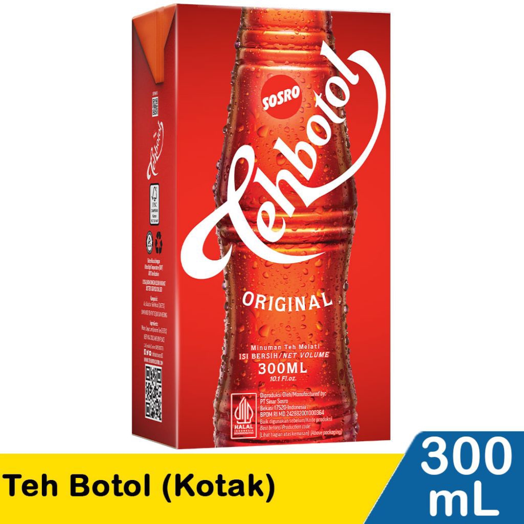 

SOSRO Teh Botol Kotak 300 ml