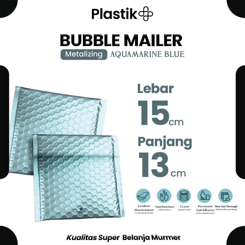 

AMPLOP BUBBLE MURAH |BUBBLE PACKING LIGHT BLUE METALIC 15 X 13