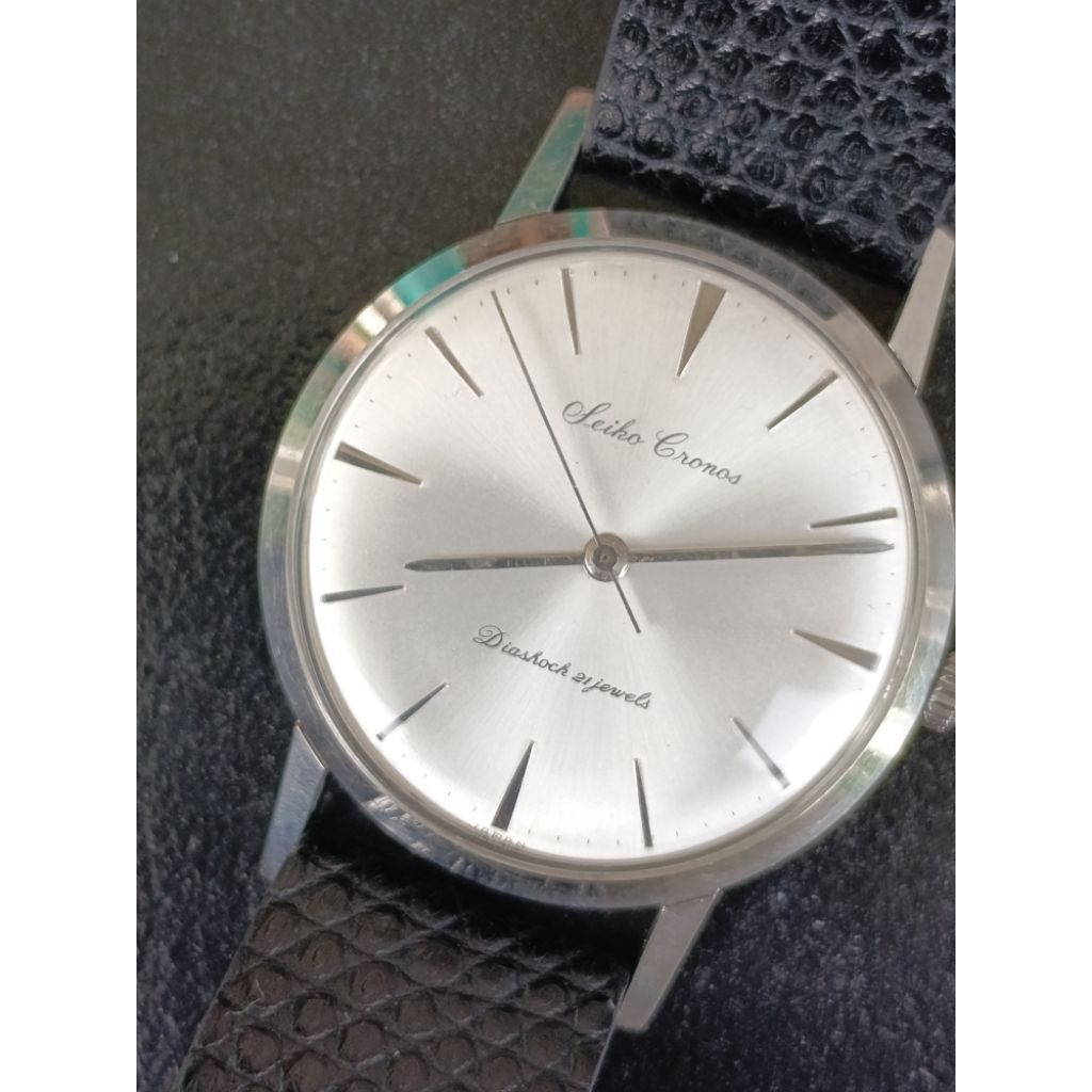 Jam Tangan Vintage SEIKO CRONOS Diashock 21 jewels Mesin Seikosha Manual Wind kondisi bagus dan mulu