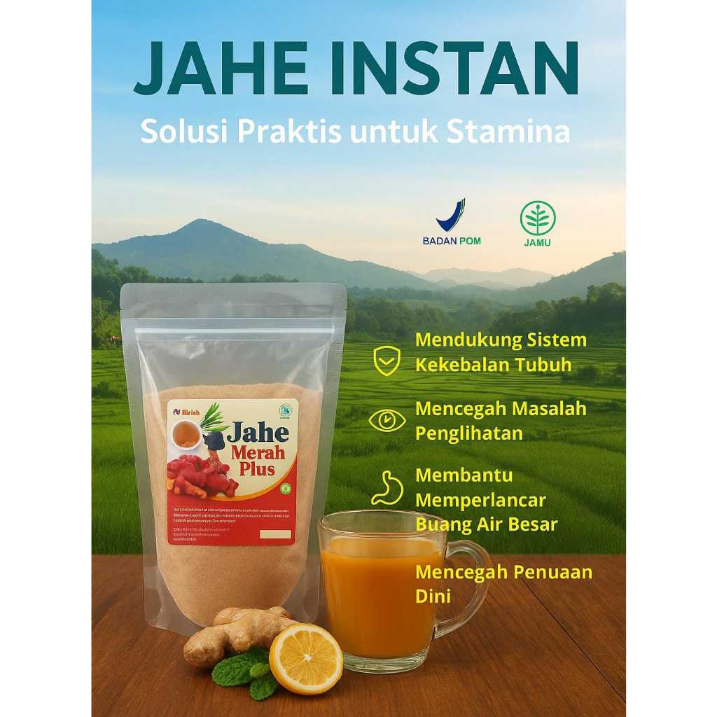 

JAHE MERAH INSTAN Bubuk Membantu Meningkatkan Imunitas dan Ikhtiar Menjaga Kesehatan