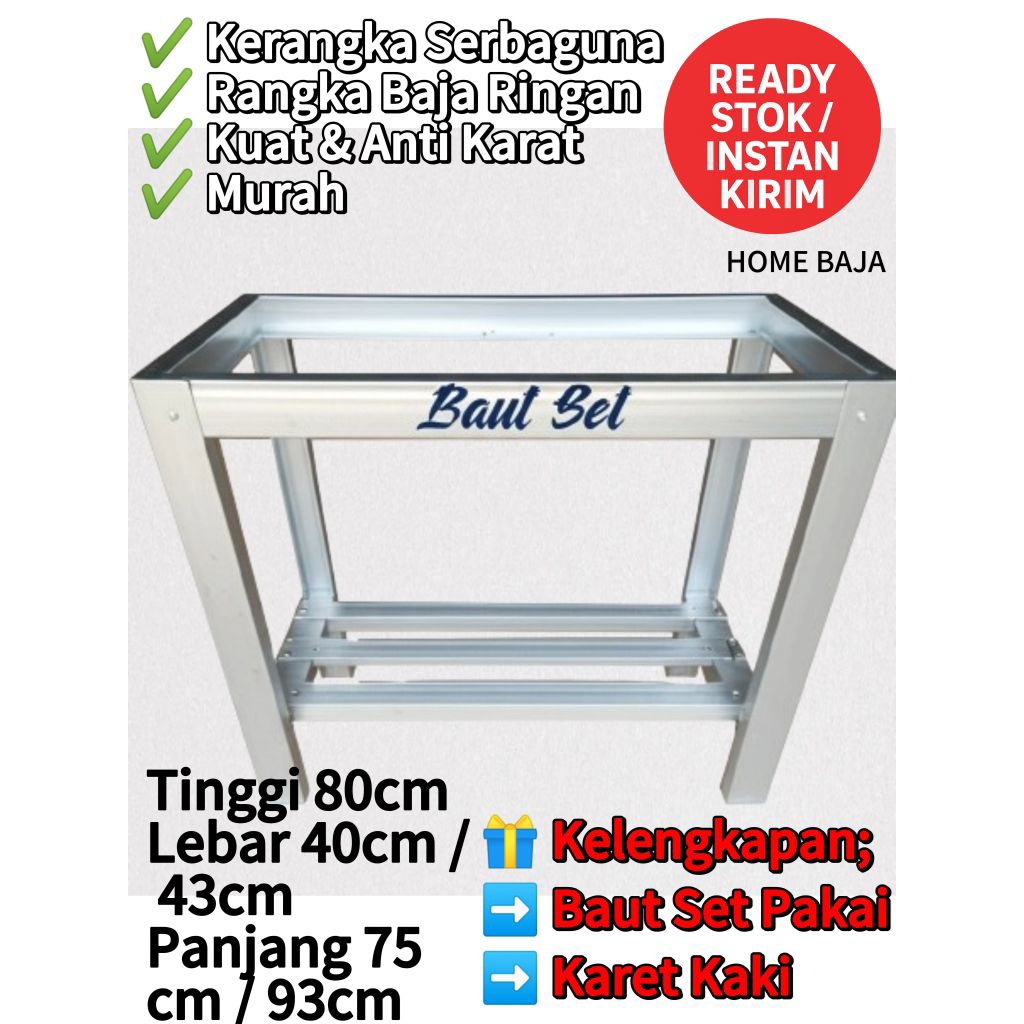 Kerangka Meja Wastafel Dan Kompor 2 Tungku Rangka Baja Ringan Kuat Dan Murah