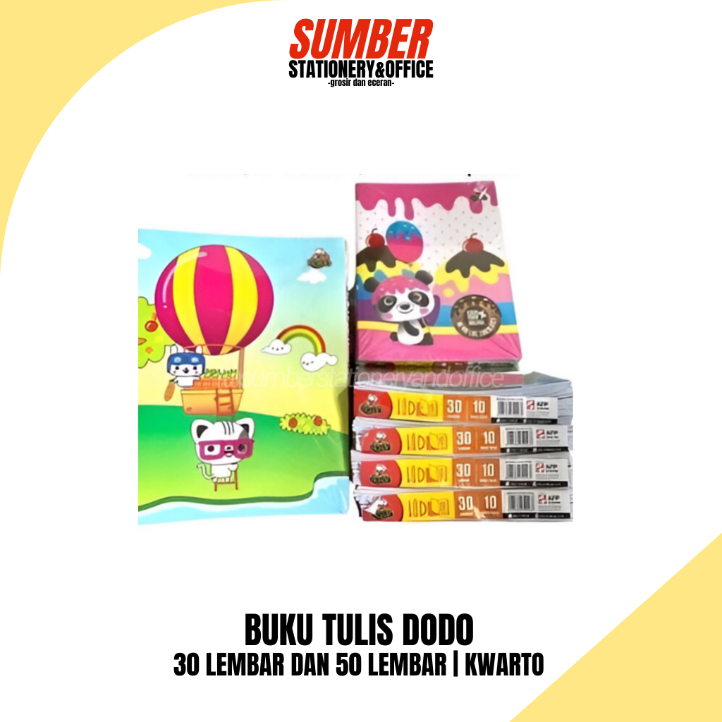 

[1 PACK] BUKU TULIS DODO 30/50 LEMBAR - KWARTO - 10 BUKU