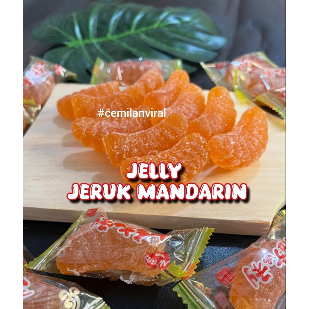 Cemilan Viral Jelly Jeruk Mandarin Kenyal Yupi Gulung Snack Manis Gula Asli Jeli Makanan Food Candy 