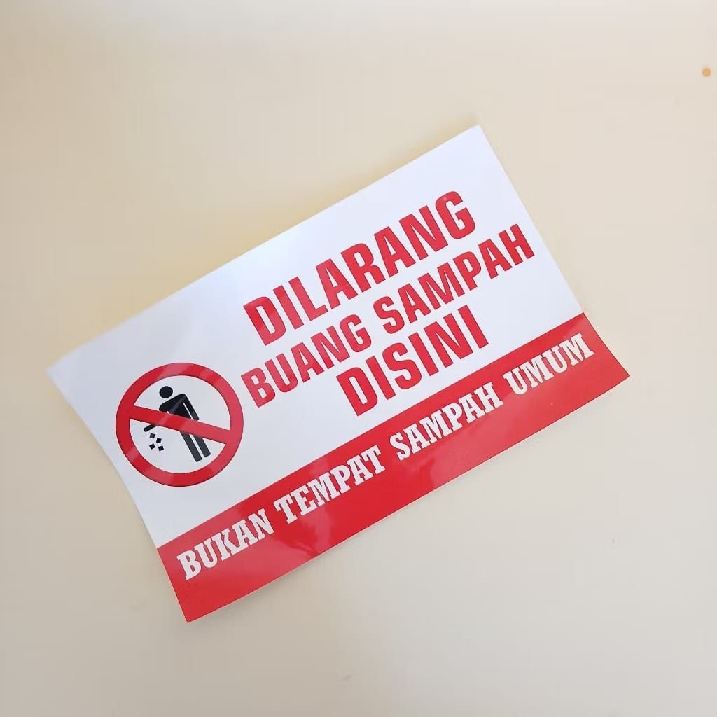 Stiker Bukan Tempat Sampah Umum - Larangan Buang Sampah - Stiker Dilarang Buang Sampah Disini