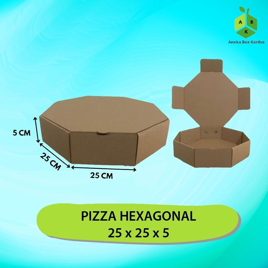 

Kardus Pizza 25×25×5cm Box Pizza Hexagonal