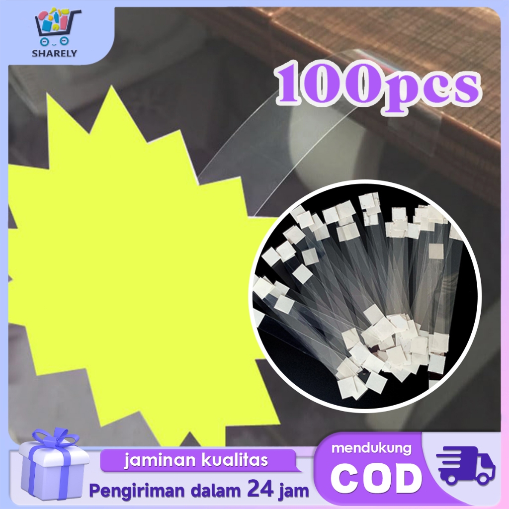 

100pcs Price Tag Mika PVC Mika Display Kartu Promo Wobbler Promosi Toko Mika Label Harga Rak Toko