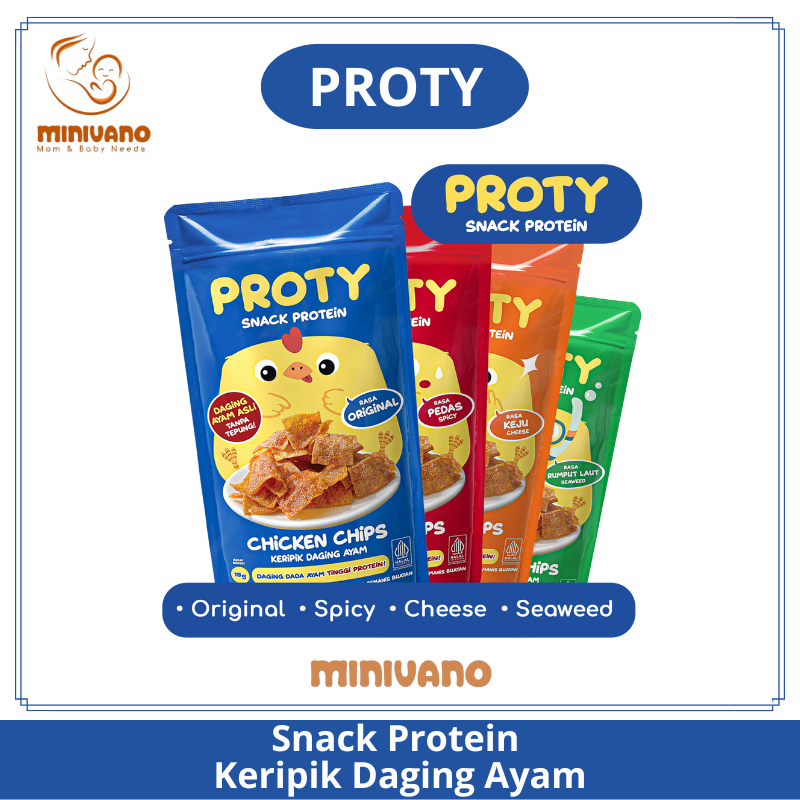 

PROTY Chicken Chips - Keripik Daging Ayam Krispi - Snack Cemilan Protein Sehat 18 gr - Tanpa MSG
