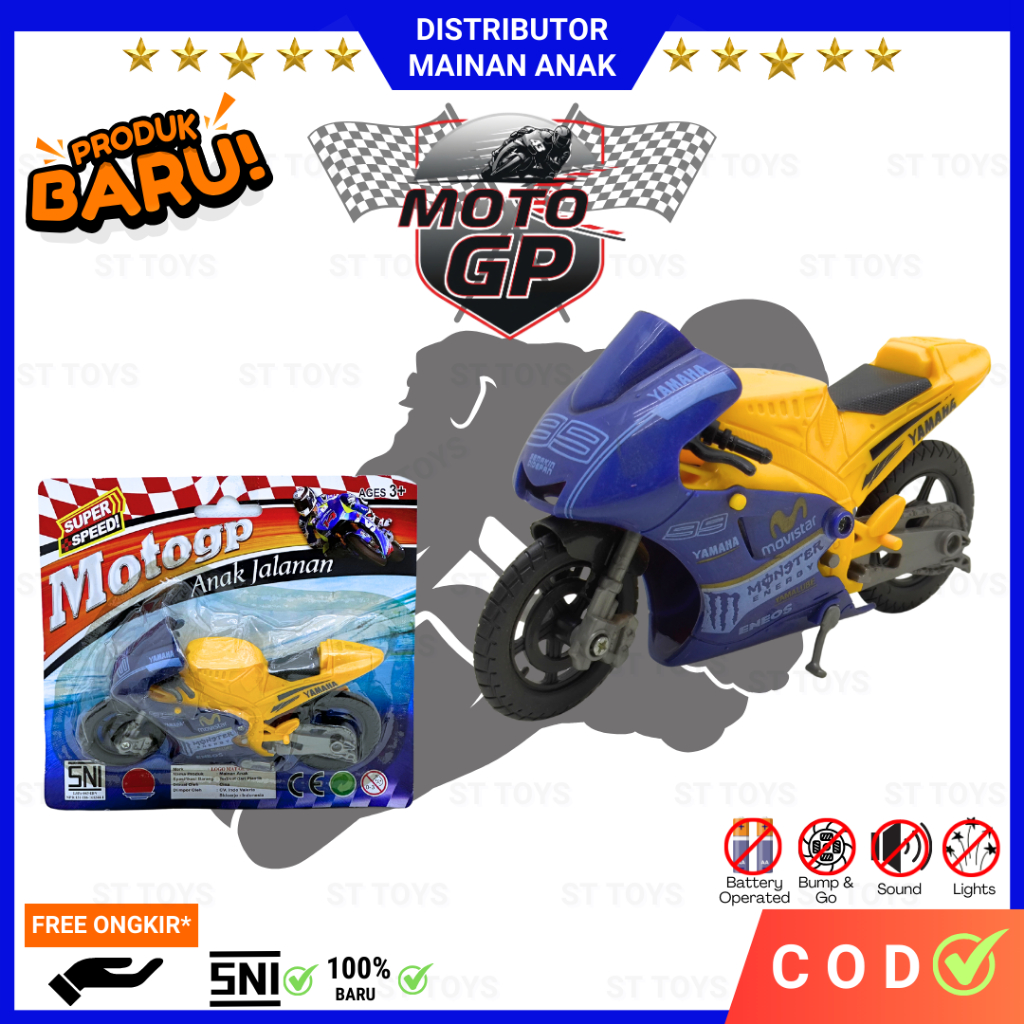 Replika Motor Balap MotoGP Miniatur Moto GP Mainan Koleksi Anak Laki Laki SNI