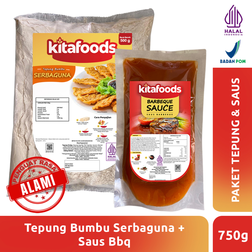 

Kitafoods Paket Bundling 5 ( Tepung Serbaguna 500gr + BBQ Sauce 250gr ) Tanpa Penguat Rasa