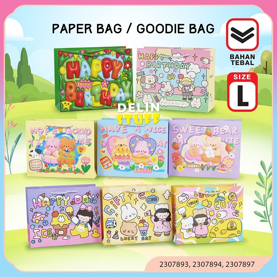 

Goodie Bag Ulang Tahun Anak TEBAL Tas Ulang Tahun Anak Tas Bingkisan Ulang Tahun Anak Snack Box Hampers Ulang Tahun size L (2307893, 2307894, 2307897)