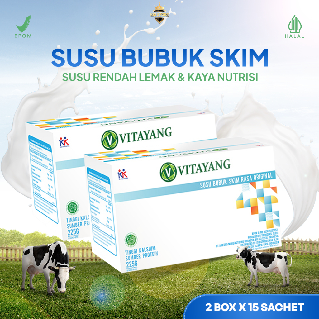 

Vitayang Susu Bubuk Skim Rasa Original [2 x 15 Sachet] | Susu Rendah Lemak Untuk Meningkatakan Daya Tahan Tubuh