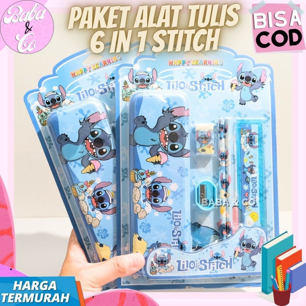 

PAKET ALAT TULIS 6 IN 1 STITCH LILO SERIES PENSIL PENGGARIS STITCH PULPEN PENGHAPUS STITCH LENGKAP SET ALAT TULIS STITCH LUCU MURAH COD