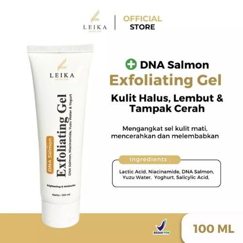 PL Sekali Pakai - Leika Skincare DNA Salmon Exfoliating Gel | Pembersih Sel Kulit Mati & Pemutih Kul