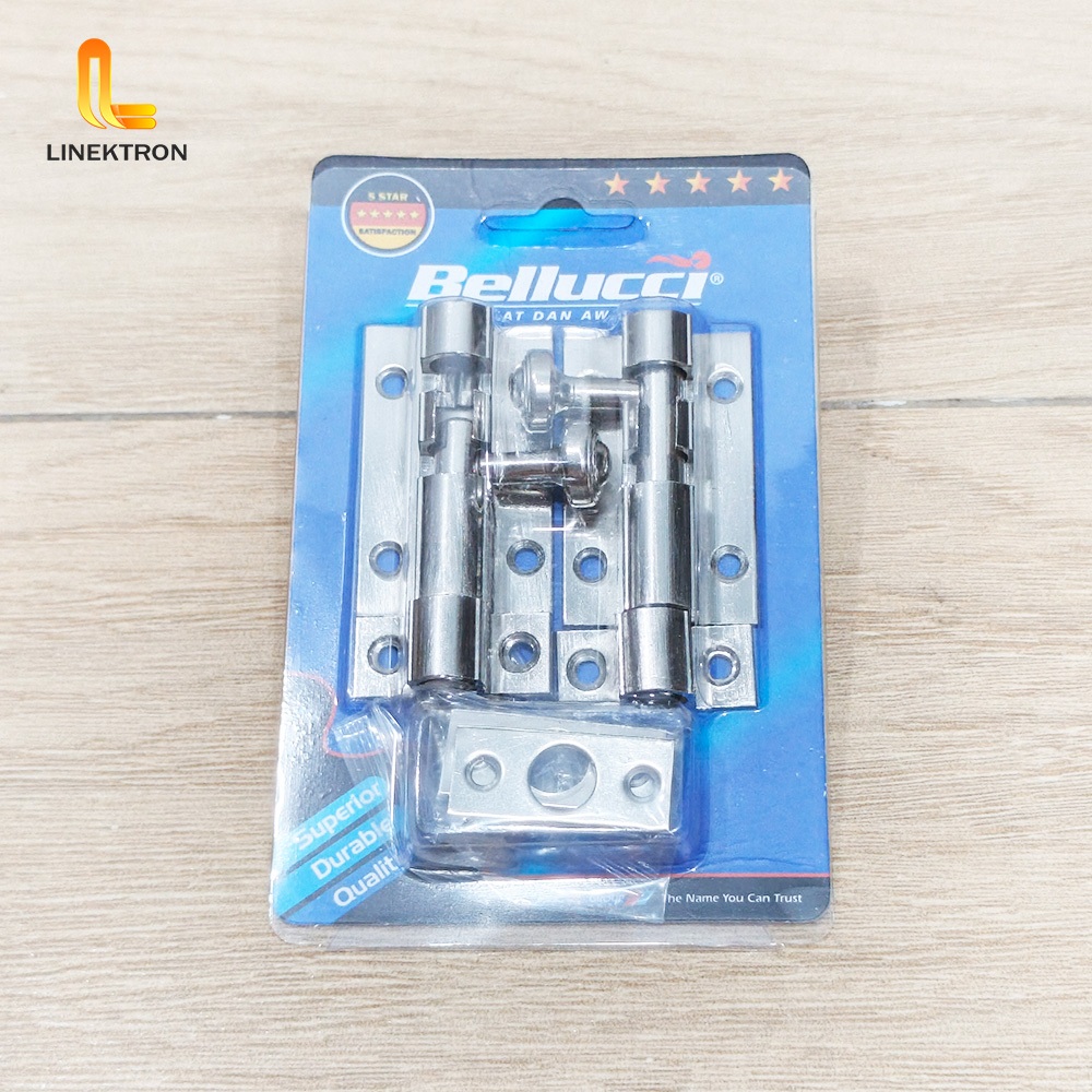 GRENDEL STAINLESS BELLUCCI 2 INCH / SELOT PINTU BELLUCCI / SELOT JENDELA KUNCI PINTU GRENDEL ANTI KA