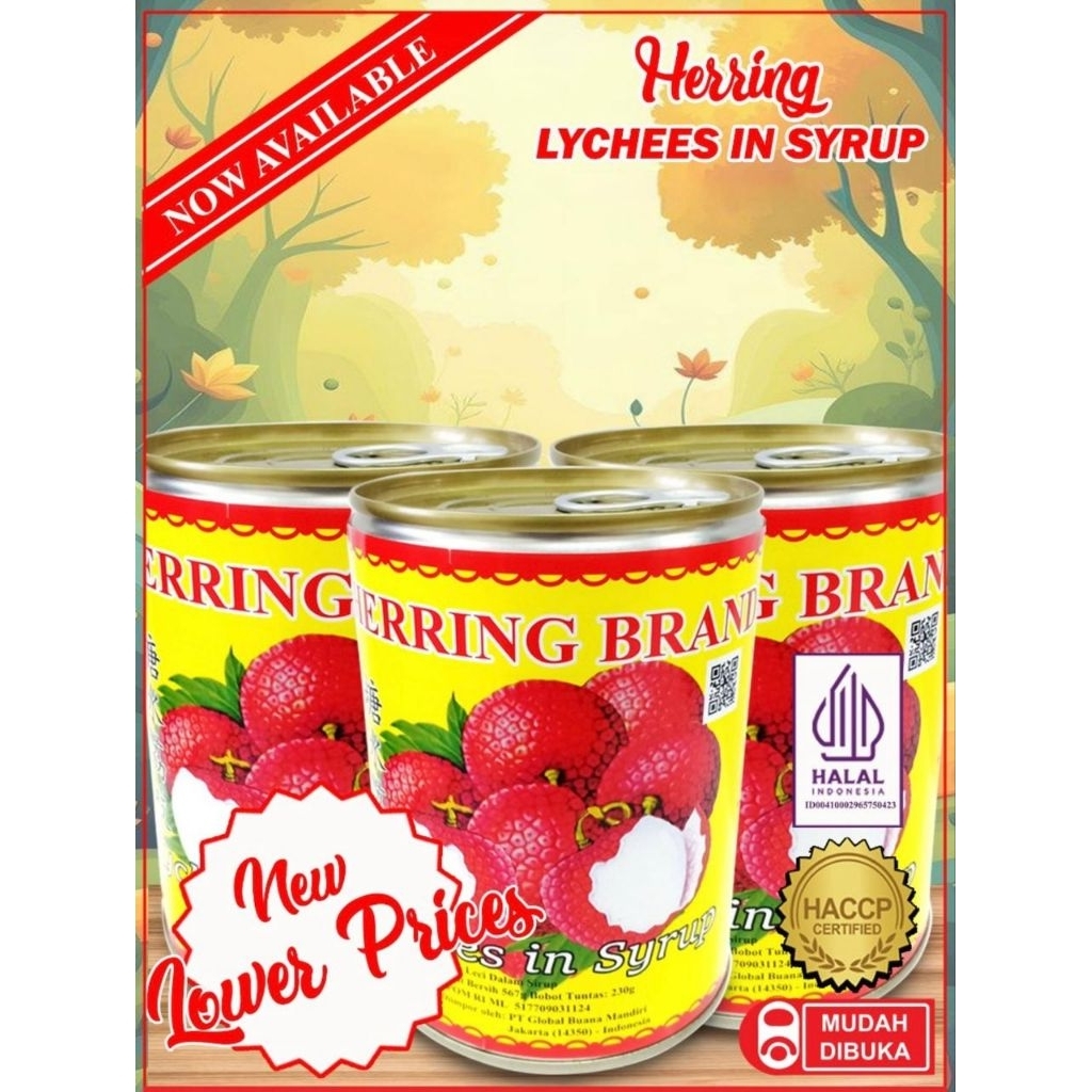 

HERRING BRAND LYCHEE IN SYRUP LECI SIRUP LYCHEES KALENG LECI KALENG LECI DALAM SIRUP HALAL 567GRAM