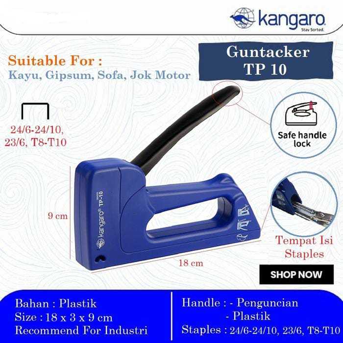 

alat staples tembak jok kulit/stapler kayu /Guntacker Kangaro TP 10