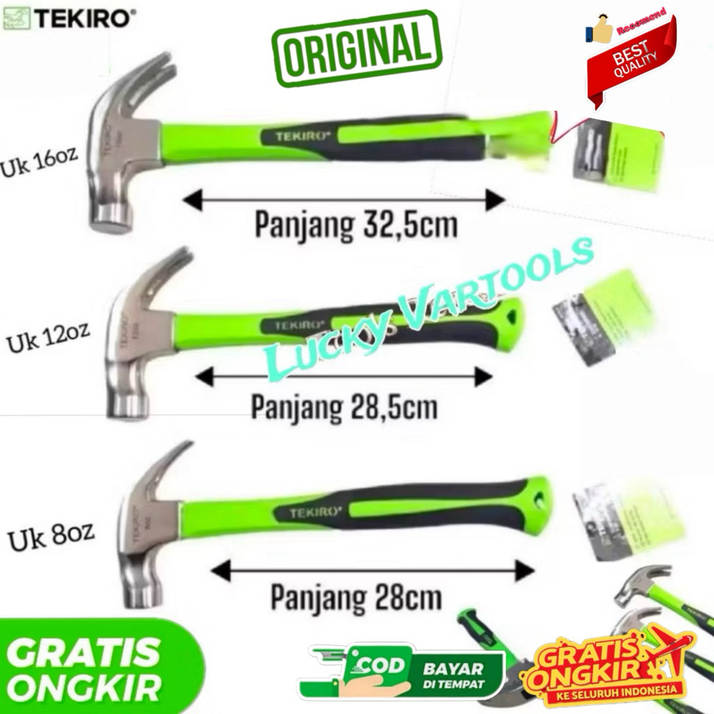 TEKIRO PALU KAMBING ORIGINAL 8oz / 12oz / 16oz WITH MAGNET CLAW HAMMER PALU KAMBING CONGKEL CUNGKIL 