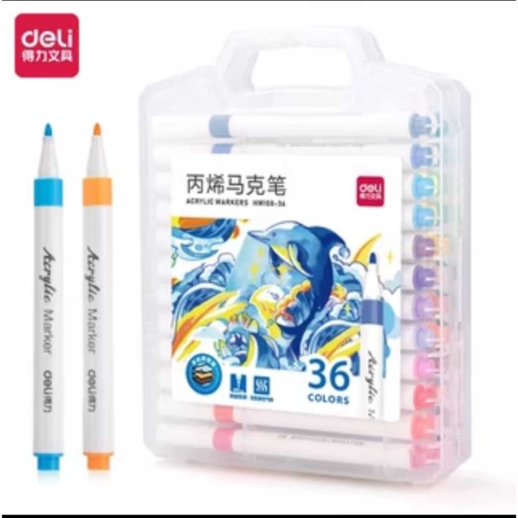 

Deli Spidol Akrilik 36 Warna / Acrylic Marker 36 Colors HM108