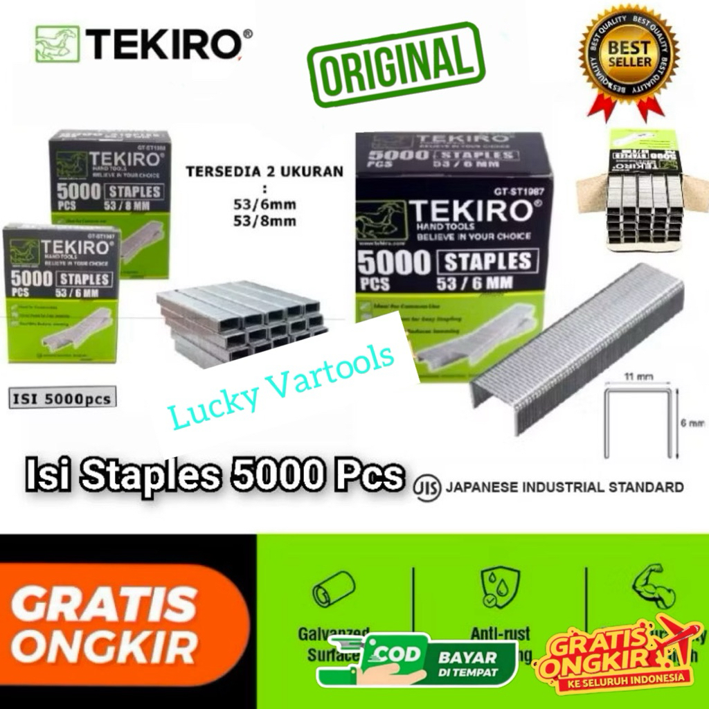 

TEKIRO ISI STAPLES 5000 PCS ORIGINAL 6 MM 8 MM TOOLS isi staples tekiro isi 5000 pcs isi staples 6mm isi staples 8mm tekiro