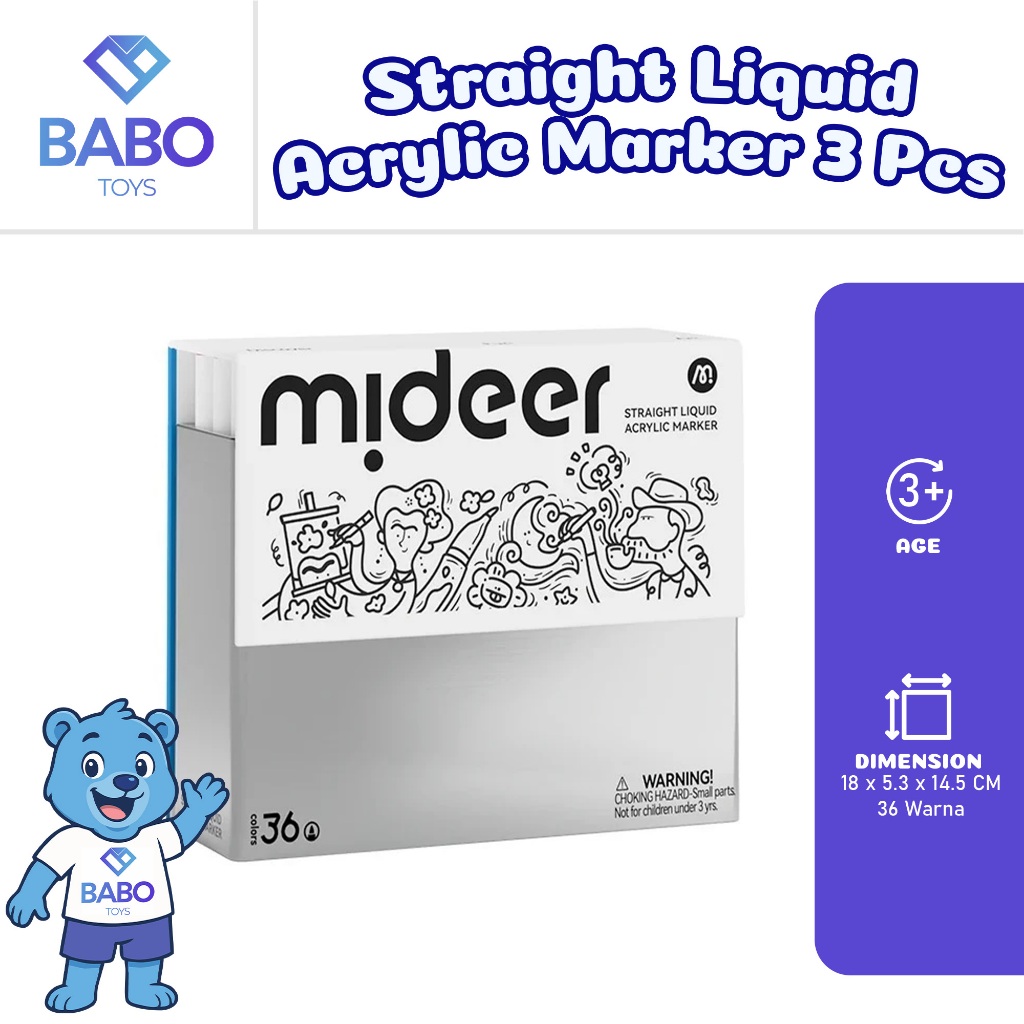 

Mideer MD1593 36 Pcs Straight Liquid Acrylic Marker Spidol Akrilik Mideer