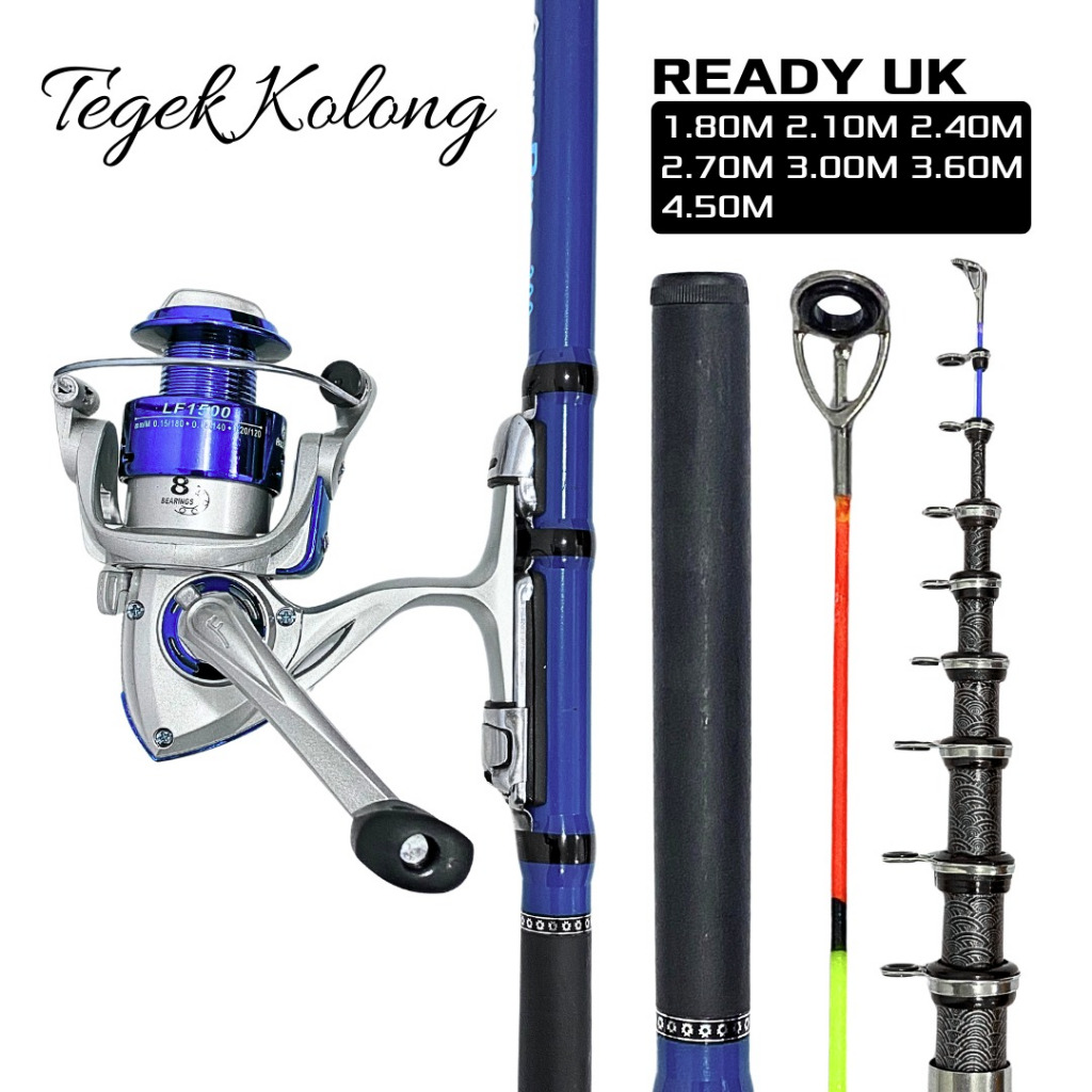Best seller Aquapro 1 Set Paket Joran Tegek Kolong Teleskopik Lentur Ring Ceramic Guide dan Reel