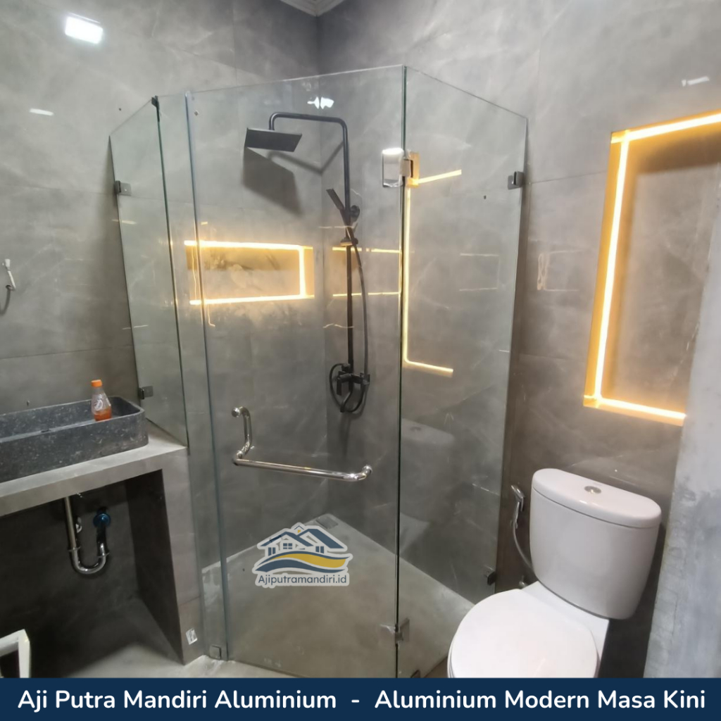 Pintu Kaca Shower Kamar Mandi Tempered Custom Berkualitas
