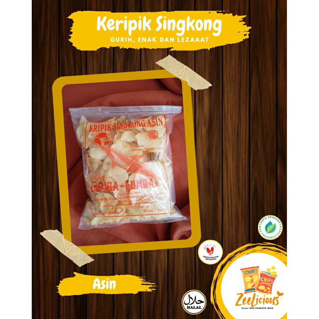 

[Oleh-oleh khas Malang-Batu] Keripik Singkong Cap Lumba-lumba || Rasa Asin - Berat 200gr