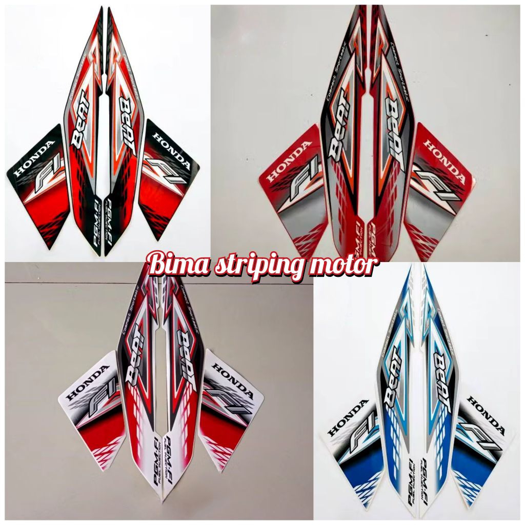 STIKER STRIPING LIST BODY MOTOR FULL SET HONDA BEAT F1 2014
