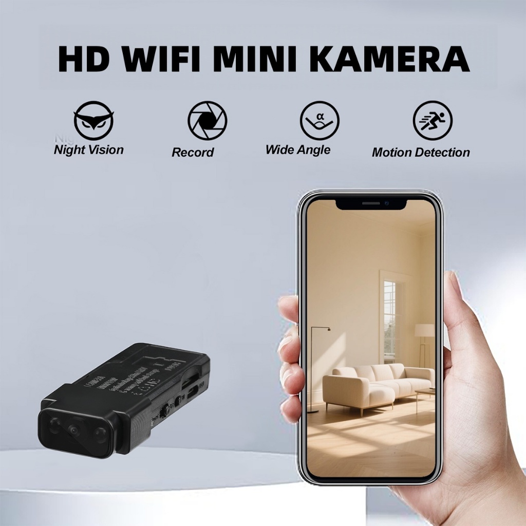 Kamera Mini Portable 1080P Kamera Tersembunyi Mini CCTV WIFI Kamera IP Kamera Deteksi Gerakan-Kamera