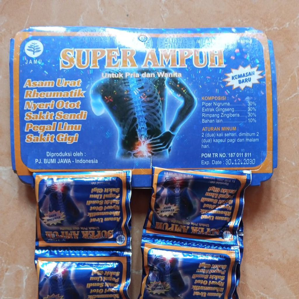 

Jamu herbal Super Ampuh Asam urat Reumatik nyeri otot sakit sendi pegal linu sakit gigi