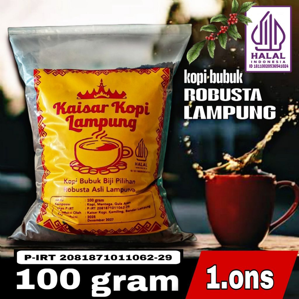 

Kopi bubuk 100gram Robusta lampung