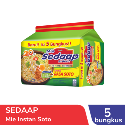 

MIE SEDAP INSTAN RASA SOTO MIE SEDAAP 75gr ISI 5