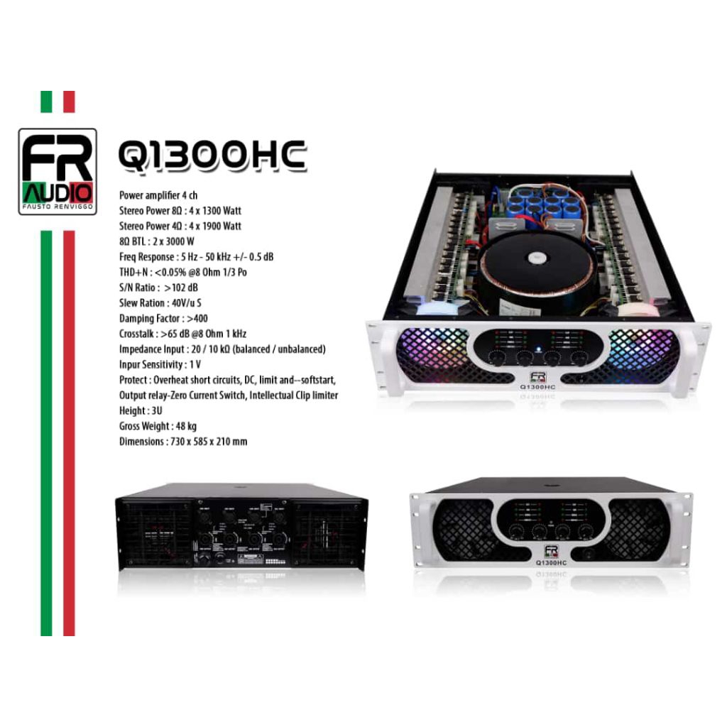 Power FR Audio Q1300 power 4 channel / Power Audio Class H 4 channel FRaudio Q1300 HC Original