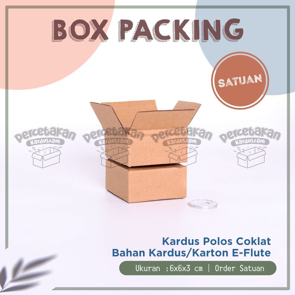 

BOX KARDUS Baru 6x6x3 cm DUS PACKING E-FLUTE | Kardus / Karton Box Polos