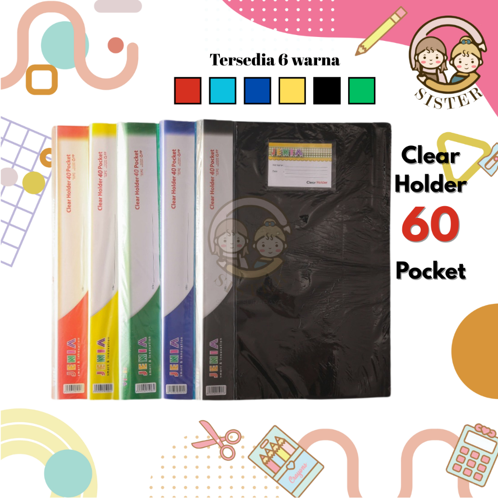 

Clear Holder Folio 60 Lembar Jenia / Clear Holder F4 60 Kantong
