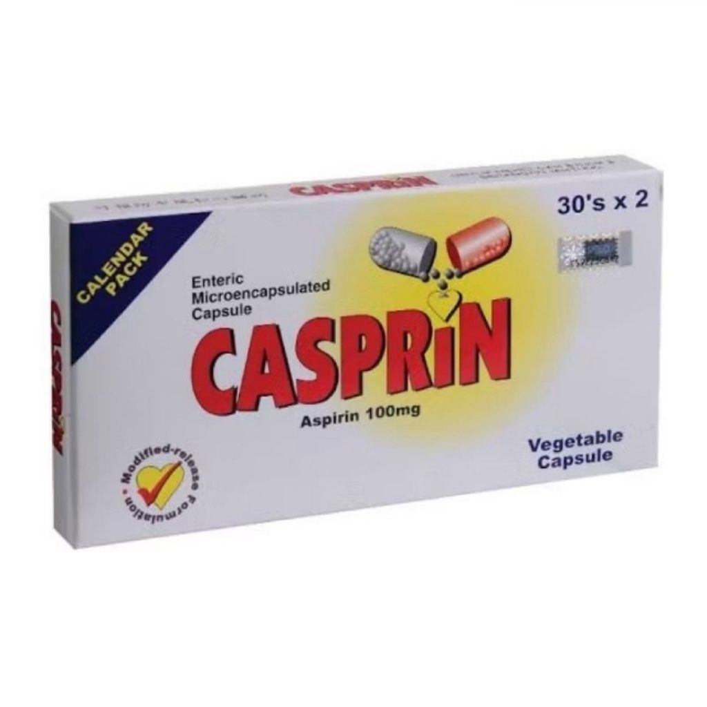 ￼CASPRIN ASPIRIN 100mg (ORIGINAL MALAYSIA) 60 kapsul