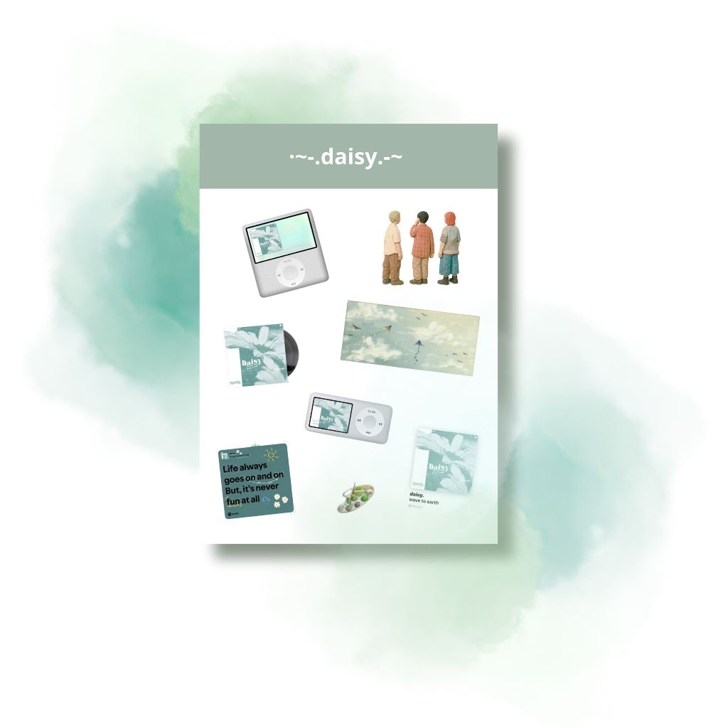 

Wave to earth daisy/ w2e / wave to earth sticker journal sticker sheet kpop sticker aesthetic retro simple sticker sheet