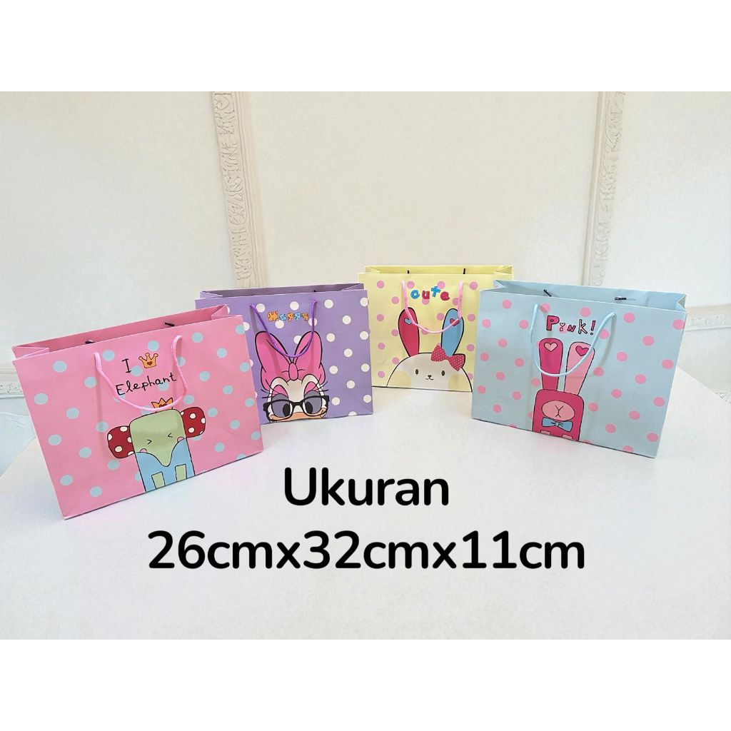 

TERMURAH Premium Paperbag Karakter Lucu Mewah / Tas Kado Wedding / Kantong Tenteng Untuk Hadiah Tas Gift